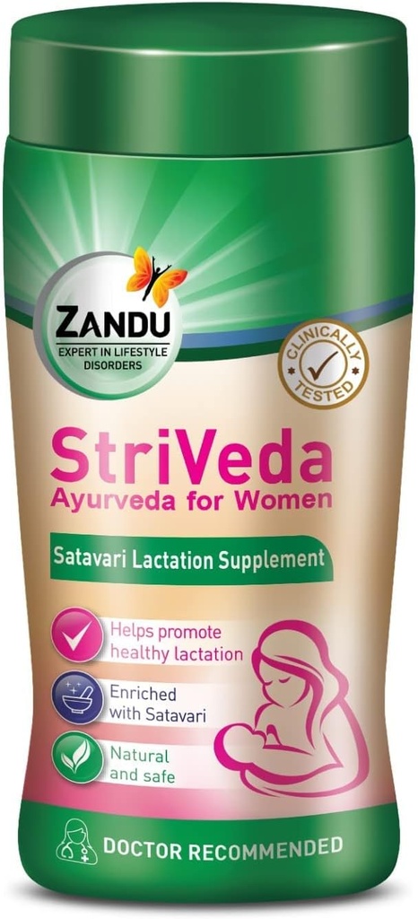 BHM StriVeda Satavari Letation Supplement for improve Mother Milk Supply, 210 g, Doktor Önerilen, Natural and Safe