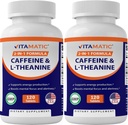 Vitamatic χάπια καφεΐνης με L- Theanine – 300 mg ανά δισκίο – 120 χορτοφαγικά δισκία (Συσκευασία 2, Σύνολο 240 δισκίων)