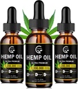 (3-Pack) Yüksek Potency Hemp Oil - maksimum Güçlü, Immune System Support, Focus Calm, Relaxation, Mood, Pure Extract, Organic, Vegan, Non-GMOMO