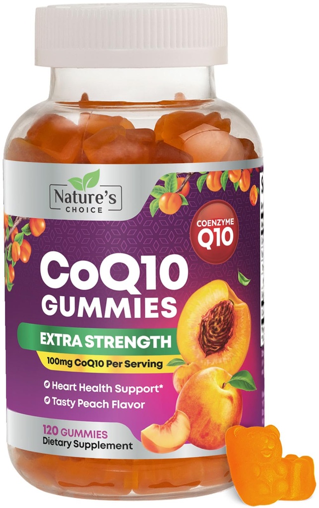 Yetişkin 100 mg için CoQ10 Gummies - 3X Güçlü, Yüksek Aborpsiyon, Kalp Sağlığı Desteği ve Enerji Üretimi için Antioksi Supplement, Ultra Coenzyme Q10 Vitaminleri, Coq 10 Supplements - 120 CoQ10 Gummies