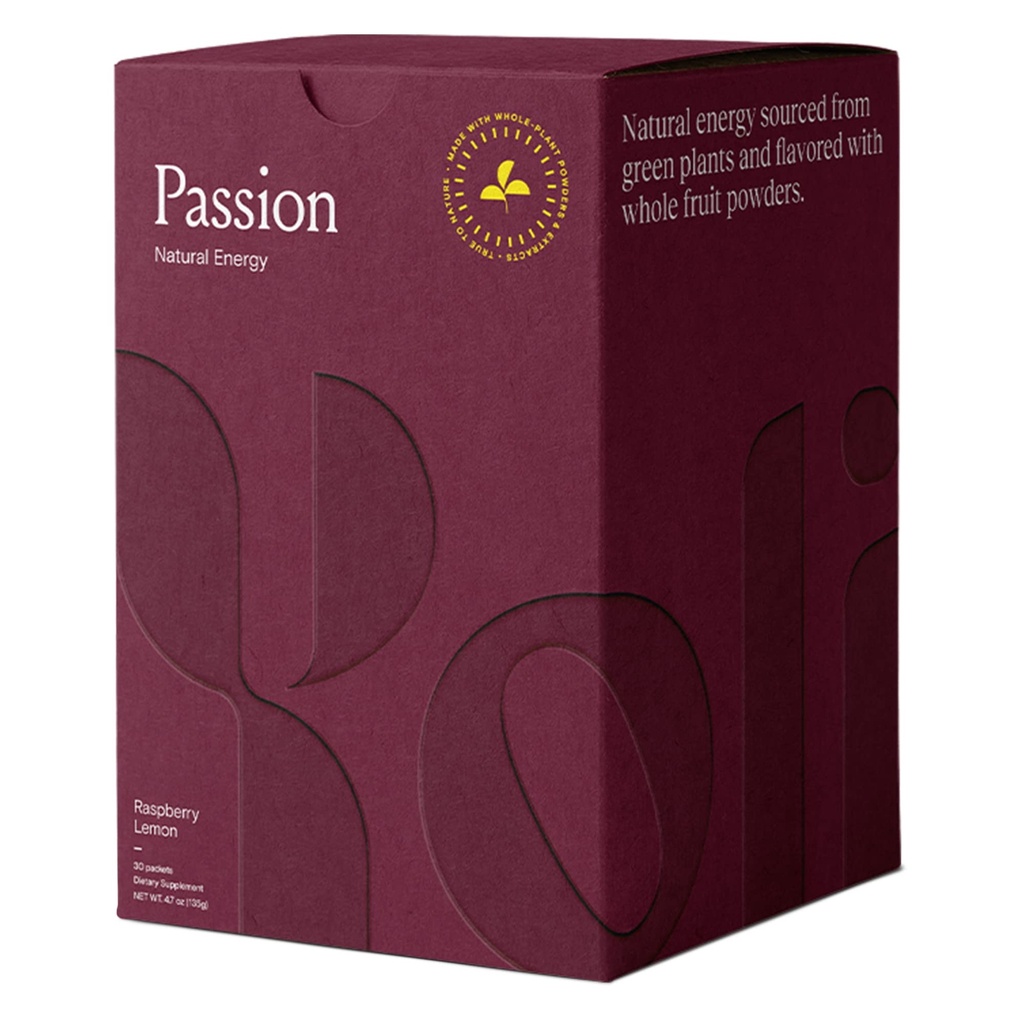 Yoli® Passion Energy Drink Powder Mix - Φυσικό ενεργειακό ποτό Mix για αντοχή και Stamina, 30 πακέτα - Raspberry Lemon