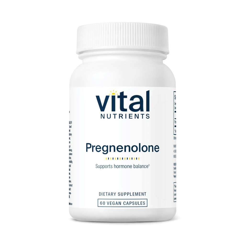 Vital Nutrients - Pregnenolone - Υποστηρίζει τη διάθεση, τη μνήμη και την ανοσοποιητική λειτουργία - 60 κάψουλες χορτοφάγων ανά φιάλη - 10 mg