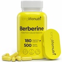 Berberine 500 mg HCL Extract - Berberis Aristata Vulgaris, 180 Vejetaryen Capsules, Digestive Supplement for General Well-Being, 6Month Supply, Non-GMO,1000 mg per Service, GMP sertifikalı, ABD Made