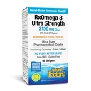 Doğal Faktörler RxOmega-3 Ultra Güçlü - Beyin ve Kalp Sağlığı Desteği için Diyetsel Tamam - EPA & DHA ile Göz Sağlığı Tamam - Omega-3 Fatty Asits - 60 Softgels (30 Hizmet)