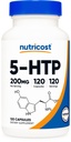 Nutricost 5-HTP 200mg, 120 κάψουλες χορτοφάγων (5-υδροξυθρυπτοφάνη) - Μη ΓΤΟ & Χωρίς γλουτένη
