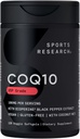Sports Research CoQ10 (100mg) Enhanced w/Coconut Oil & Bioperine (Black Pepper) for Better Abvortion 
