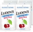 Luden's Sugar Free Wild Cherry Throat Drops, Sore Lroat Relief, 25 Count (6 Pack)