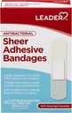 LEADER Sterile Sheer Adhesive Bandages, Latex Free, Blends with Skin, Βοηθά στην πρόληψη της μόλυνσης, Άνετη προστασία για πρώτες βοήθειες και φροντίδα τραύματος (3/4" x 3", 40 Count)