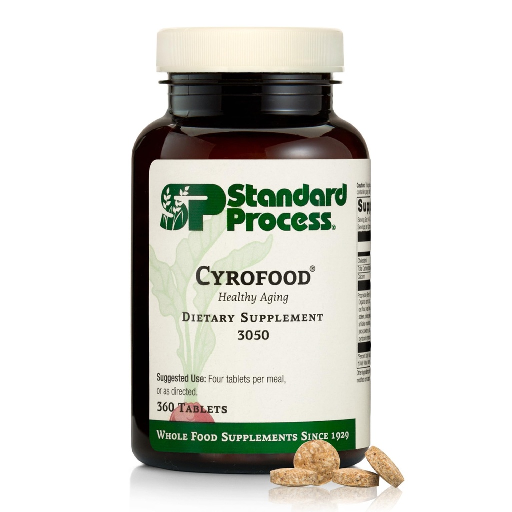 Standart Süreç Cyrofood - Sağlıklı Aging Support Supplement - Bovine Adrenal, Reishi Mushroom Toz, Organik Carrot & More - Tüm Yiyecek bazlı Supplement - 360 Tabletler