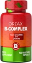 ORZAX Vitamin B Kompleksi Kadınlar ve Erkekler için Choline, Inositol - Dengeli Enerji Metabolism - Immune & Nerve Health (120 Veg Capsules)