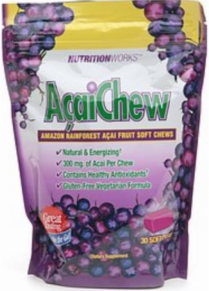 Έργα διατροφής τροπικά δάση Acai Chews, τσάντες 30-Count