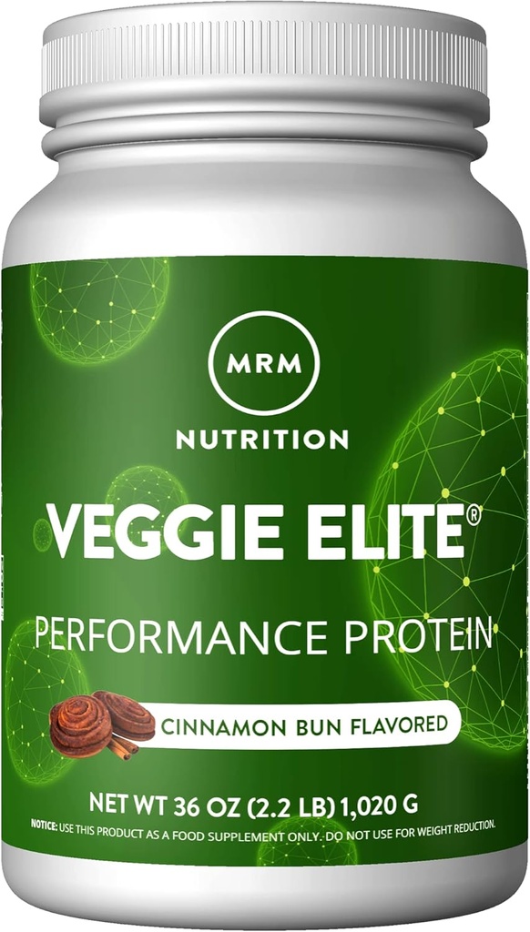 MRM Beslenme Veggie Elite Performans proteini | Cinnamon Bun Flavored| Plant-Based Protein| Digest | BCAAs / Vegan + Gluten-Free | Klinik Olarak Test Edilmiş| Digestive enzimler | 30 Servisler