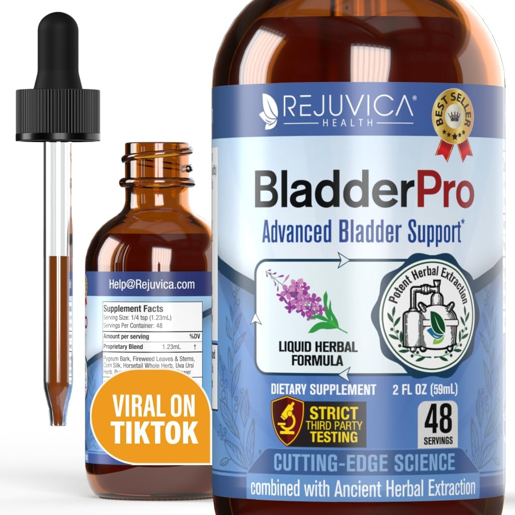 Rejuvica Health BladderPro για τους άνδρες και τις γυναίκες - Συμπλήρωμα στήριξης της ουροδόχου κύστης - Liquid Delivery for Better Abvortion - Σπόροι κολοκύθας, Uva Ursi, Goldenrod και More