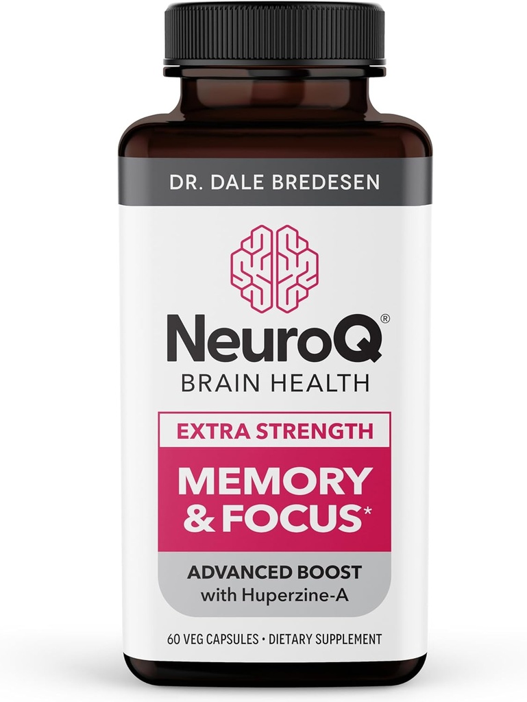 LifeSeasons NeuroQ Memory & Focus Extra Strength with DHA-400 - Boosts Cognitive Performance - Supports Neuroprotection & Concentration - Huperzine A, Gotu Kola, Coffee Fruit & More - 60 Capsules