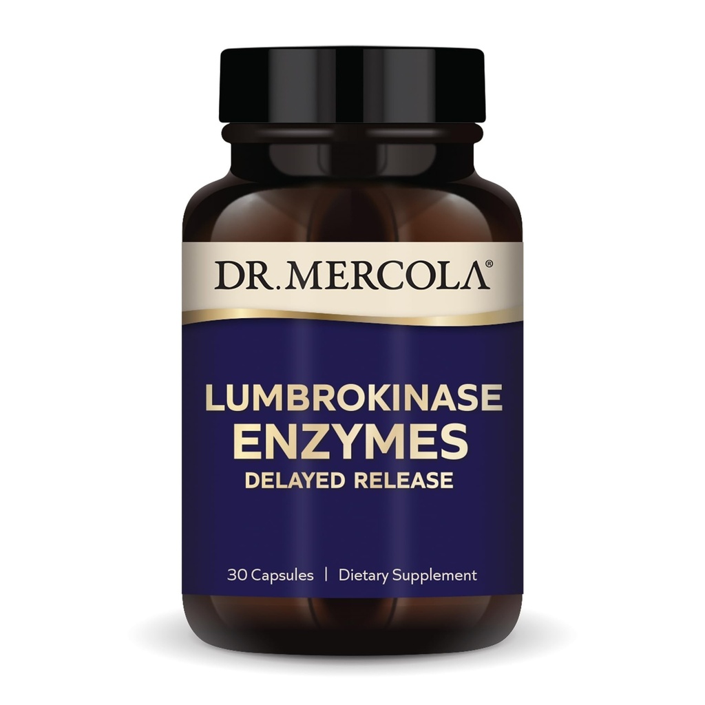 Δρ. Mercola Lumbrokinase Enzymes - Delayed Release Formula - Συμπλήρωμα διατροφής για Καρδιαγγειακή & Ενεργειακή Υποστήριξη - Μη ΓΤΟ, Χωρίς Γλουτένη & Χωρίς Σόγια - 30 Κάψουλες (30 Σερβιέτες)