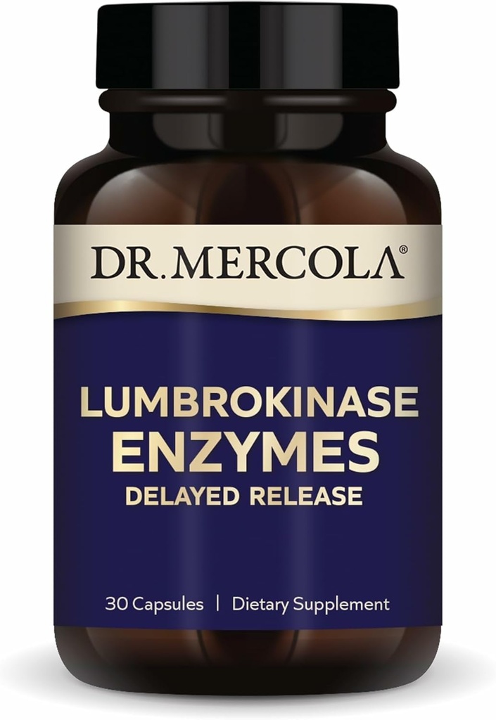 Dr. Mercola Lumbrokinase Enzymes - Gecikme Formül - Cardiovascular & Enerji Desteği için Diyet Supplement - Non-GMO, Gluten-Free & Soy-Free - 30 Capsules (30 hizmet)