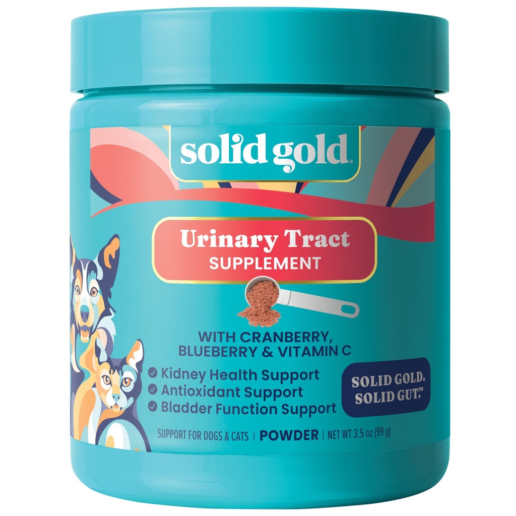 Solid Gold Cat & Dog Vitamins for UTI - Tozlu Cranberry Supplement for Dogs & Cats - Urinary Tract, Bladder & Kidney Support for Dogs & Cats - Cat & Dog UTI Counter Supplement Toz-3.5oz