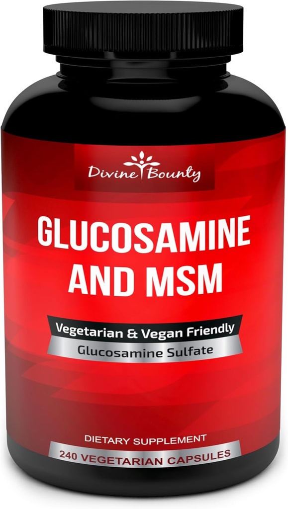 İlahi Bounty Glucosamine Sulfate Supplement (2000 mg per Service) ile MSM - 240 Küçük Vejetaryen Capsules - Shellfish veya Harmful Katkılar