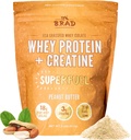 B.rad Superfuel - Grass Fed Whey proteini | Farm-Fresh, Easy-to-Digest, Clean Materialss | 2 Pounds | 100% USA Sourced | Peanut Butter