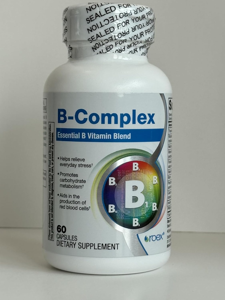Roex Vitaminleri | B-Complex | 8 B Vitaminleri | Biyolojik Olarak Aktif Formlar | Beyin & Kalp Sağlığı | Hücre Enerji Metabolism | Immune Support | 60 Count Count Count