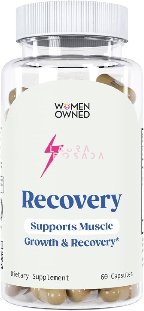 Laura Posada Post-Workout Recovery Soreness Supplement 60 Capsules Kas Tamir ve Optimal Fitness Performansı için Büyüme - ABD'de yapılan% 100 Natural Non-GMO, Made in USA