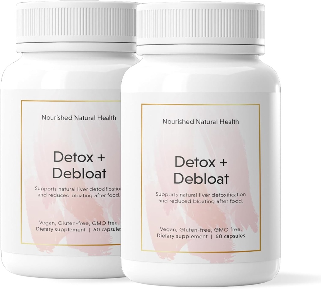 Nourished Natural Health Detox + Debloat - Γάλα Thittle & Dandelion Root Vegan συμπλήρωμα για τις γυναίκες - Bloating Relief & Digestion Υποστήριξη - 120 κάψουλες