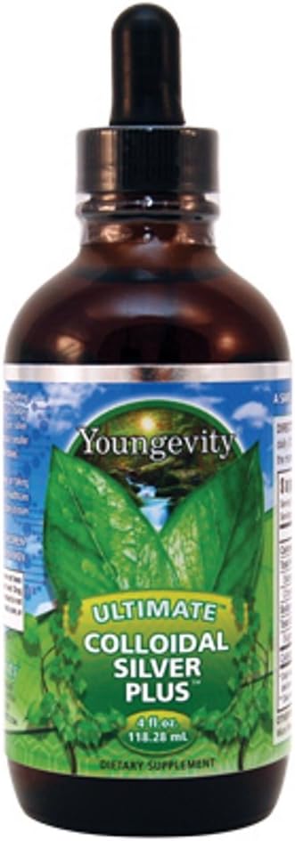 Youngevity Ultimate Colloidal Silver – 5 ppm Pure Immune Support Supplement – Φυσική Ανοσοποιητική Άμυνα με ασημί σωματίδια Micro-Fine – Vegan, συντηρητικό-ελεύθερο – 4 fl oz Σταγονόμετρο μπουκάλι