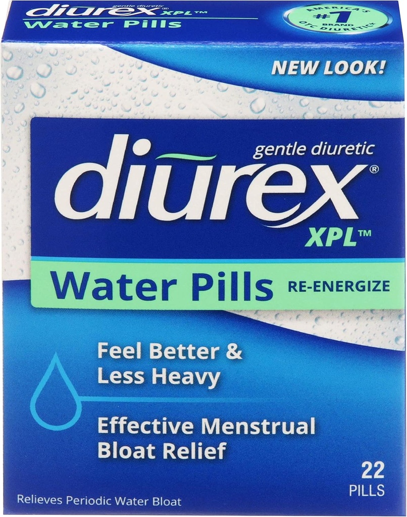 Diurex XPL Επαναδραστηριοποιώντας Χάπια Νερού - Relieve Blating & Fatigue - 22 Count