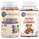 Life Organics Kids Immune Sche - Elder Immune Support Gummies (120 Count) + sertifikalı Organik Çocuklar Multivitamin Gummies, Non-GMO, Gluten Free, Cherry (120 Count)