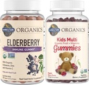 Life Organics Kids Immune Sche - Elder Immune Support Gummies (120 Count) + sertifikalı Organik Çocuklar Multivitamin Gummies, Non-GMO, Gluten Free, Cherry (120 Count)
