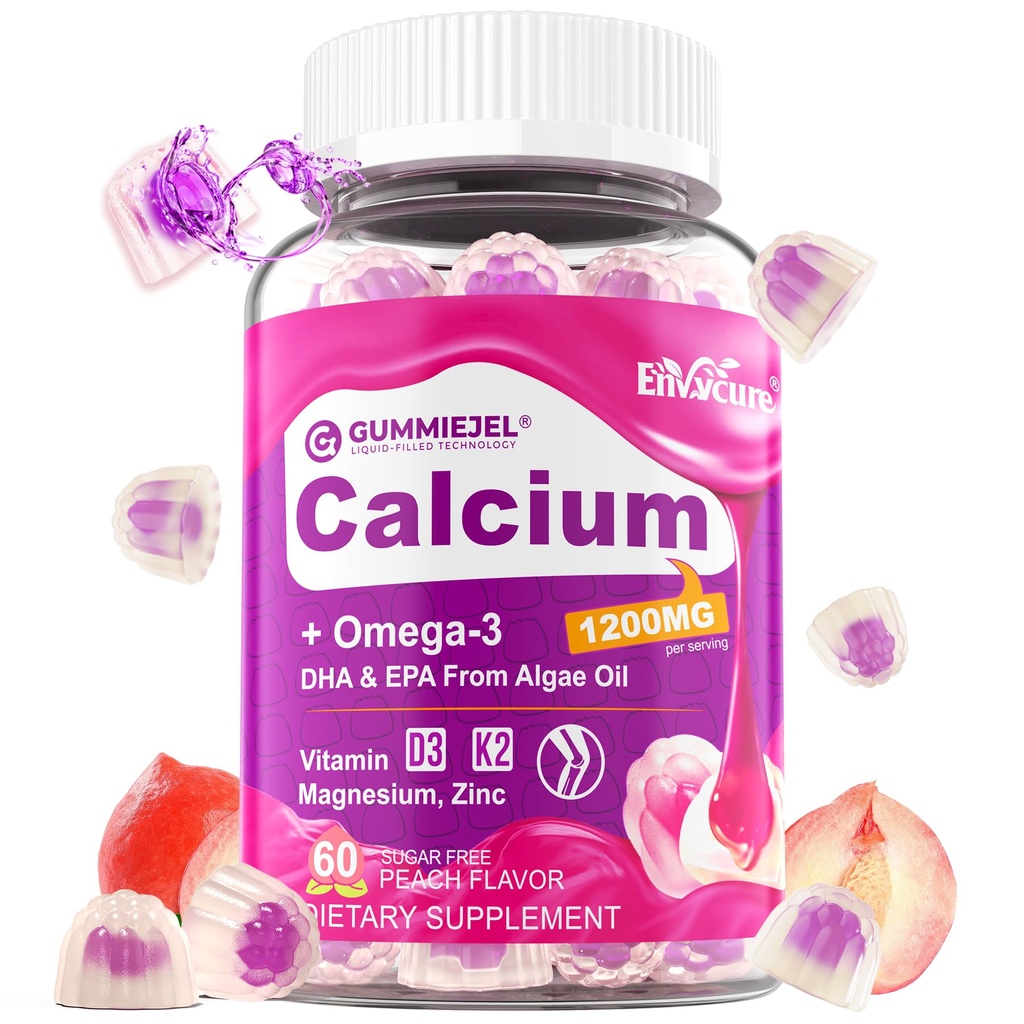 Kadınlar ve Erkekler 1000 mg için şeker Freeuba Citrate Gummies, D3 K2, Magnezyum, çinko, Boron, Mangane Mangane, Copper, Ultimate Aborsica Supplements for Bone, Muscle & Immune - Vegan, 60 Count