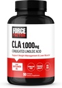 FORCE FACTOR CLA Συμπληρώματα, CLA 1000 mg, Conjugated Linoleic Acid to Support Body Composition and Lean Mys Mass, Made from Safflower Oil, Simulant Free, Non-GMO, 90 Softgels
