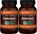 Global Healing Center Selenium 200mcg 2Pack, Pure Selenium Supplement with Organic Materialss, Antioksis for Yourroid & Immune Health for Men & Women - More Than Selenium 100 mcg (60 Capsules)