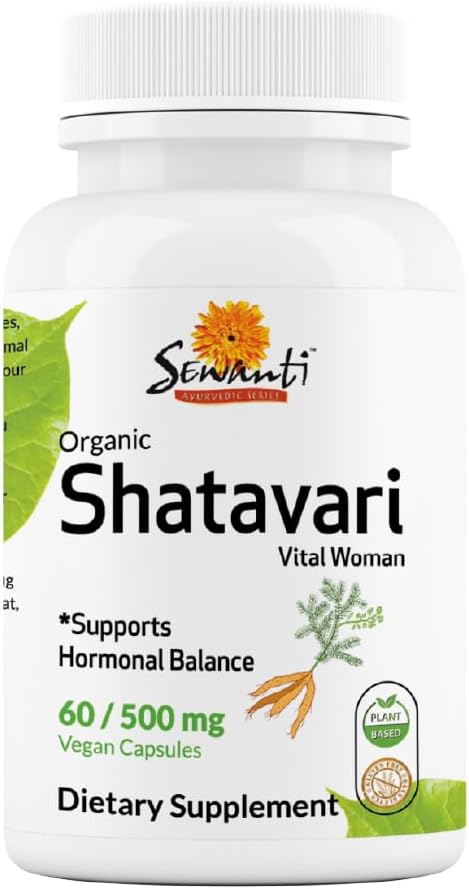 Sewanti Shatavari Capsules - Kadın Hormonal Denge, Sağlıklı Reproductive ve Lactation 60 Vegan Capsules - 500 mg