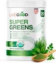 LiveGood Super Greens σκόνη Βιολογικά Superfood με σιτάρι Grass σκόνη, καθημερινή Superfood σκόνη για την υποστήριξη του ανοσοποιητικού, ενέργεια και Detox, Πράσινο χυμό σκόνη συμπλήρωμα (30 εξυπηρετούν), 12.38 Oz