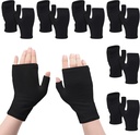 6 Pairs Parmaksız Eczema Bıçakları Geceler boyunca Yetişkinler Cotton için Moisturing (Black)