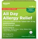 Temel Bakım Tüm Gün Alerjileri, Cetirizine Tablet Tabletleri, 10 mg, Antihistamin, 90 Kont (Pazarlama değişebilir)