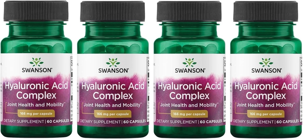 Swanson Hyaluronic Acid Complex 166 mg 60 Caps (4 Συσκευασία)
