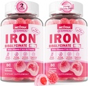 Συμπληρώματα Vegan Iron Gummies για γυναίκες & άνδρες - w/Vitamin C Folate B12 Ψευδάργυρος για ενήλικες & παιδιά, Μασώμενος Απαλός Σιδήρος για έλλειψη σιδήρου, Ενίσχυση ενέργειας, Μη Συντηρητικό & Μετά τη Γεύση, Χωρίς ζάχαρη 2 Pack