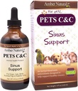 Amber NaturalZ Pet C&C Herbal Supplement for Dogs, Cats, Birds, Guinea Pigs ve Tavşanlar | Pet Herbal Supplement for Health Sinus | 4 Akışkan Ounce Glass Şişe | ABD'de Gerçekleştirilmiş