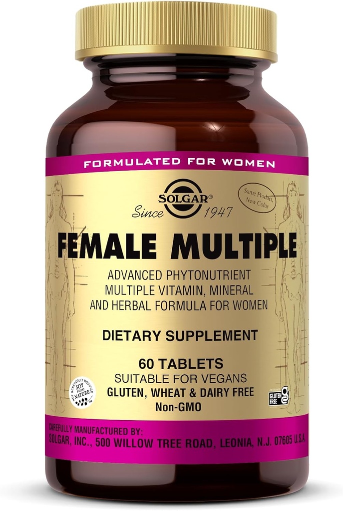 Solgar Kadın Birden - 60 Tablet - Çokvitamin, Mineral & Herbal Formula Kadınlar için - Vegan, Gluten Free & Dairy Free - 20 Hizmetler