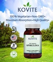 Κάψουλες Spirulina - 90 κάψουλες λαχανικών - έχει 450 mg οργανική σκόνη Spirulina - Kosher & Vegan