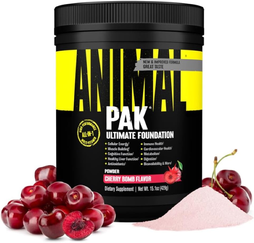 Animal Pak - All-in-One Vitamin & Supplement Toz - çinko, C, B, D, Amino Asits, Immune Support, Digestive Enzymes, and More - Daily Multivitamin for Women & Men - 60 Scoops