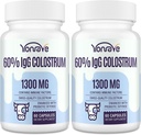 Bovine Colostrum Capsules Supplement 1300 mg - Ekstra Yüksek %60 IgG Bovine Colostrum - Gut, Bone, Egzersiz, Immune - 120 Capsules