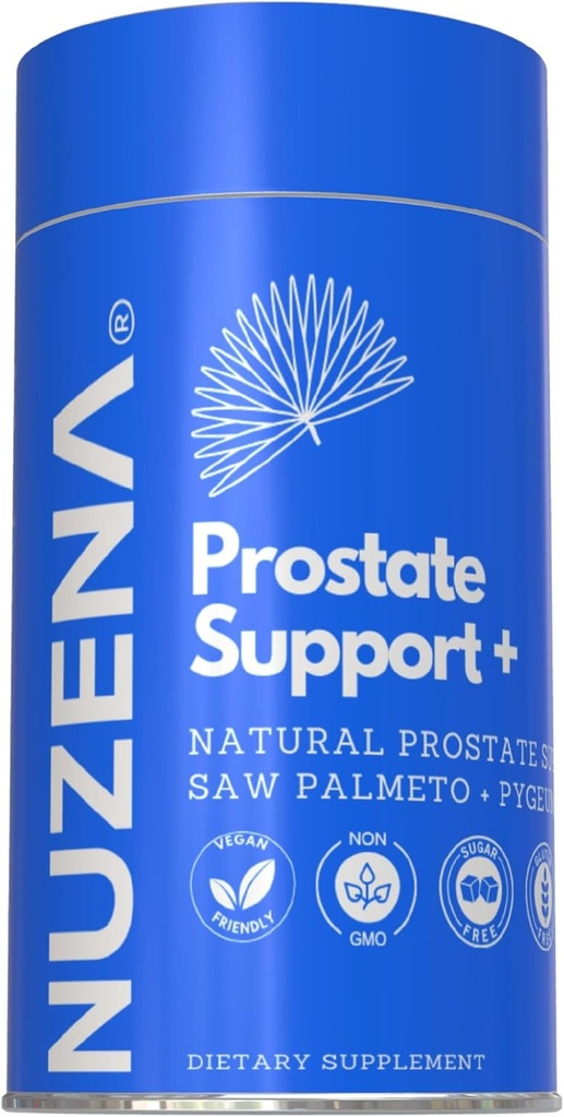 Nuzena Prostate Support +, Advanced Formula with Saw Palmetto, Juniperges ve Quercetin Extracts to help Men Support an Enlarged Prostate, Made in USA (60 Capsules)