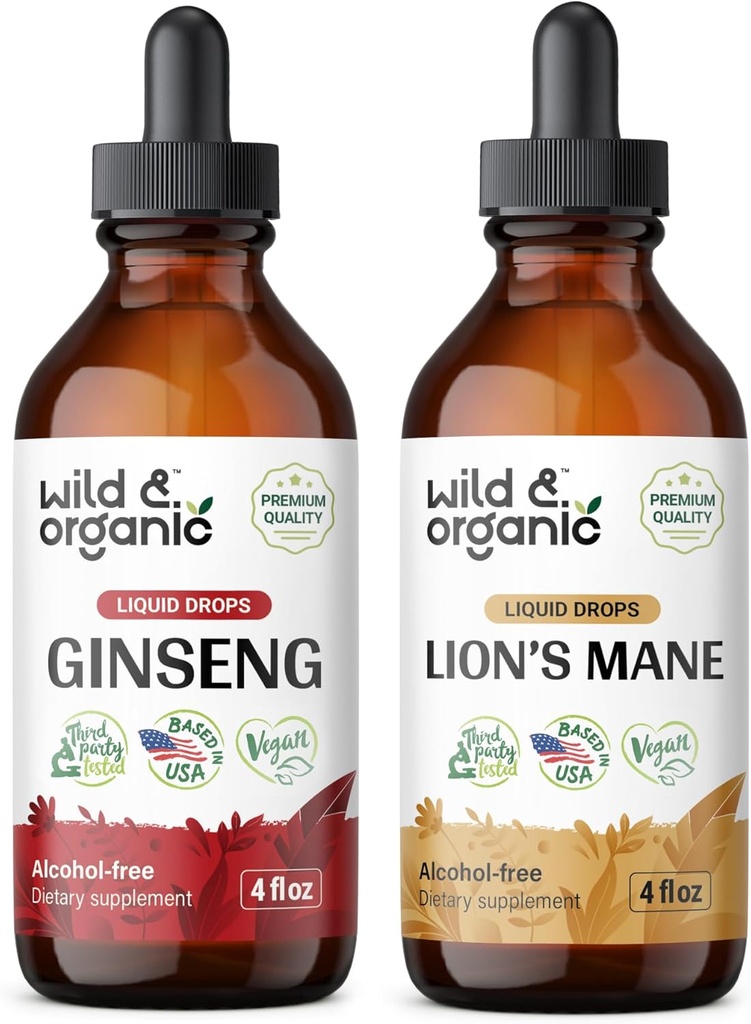 Wild & Organic Laurel Tincture 4 fl oz & Lion's Mane Tincture 4 fl oz
