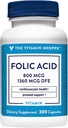 Shoppe Folic Acid 800MCG, Destekler Prenatal & Fetal Development (300 Capsules)