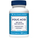 Shoppe Folic Acid 800MCG, Destekler Prenatal & Fetal Development (300 Capsules)