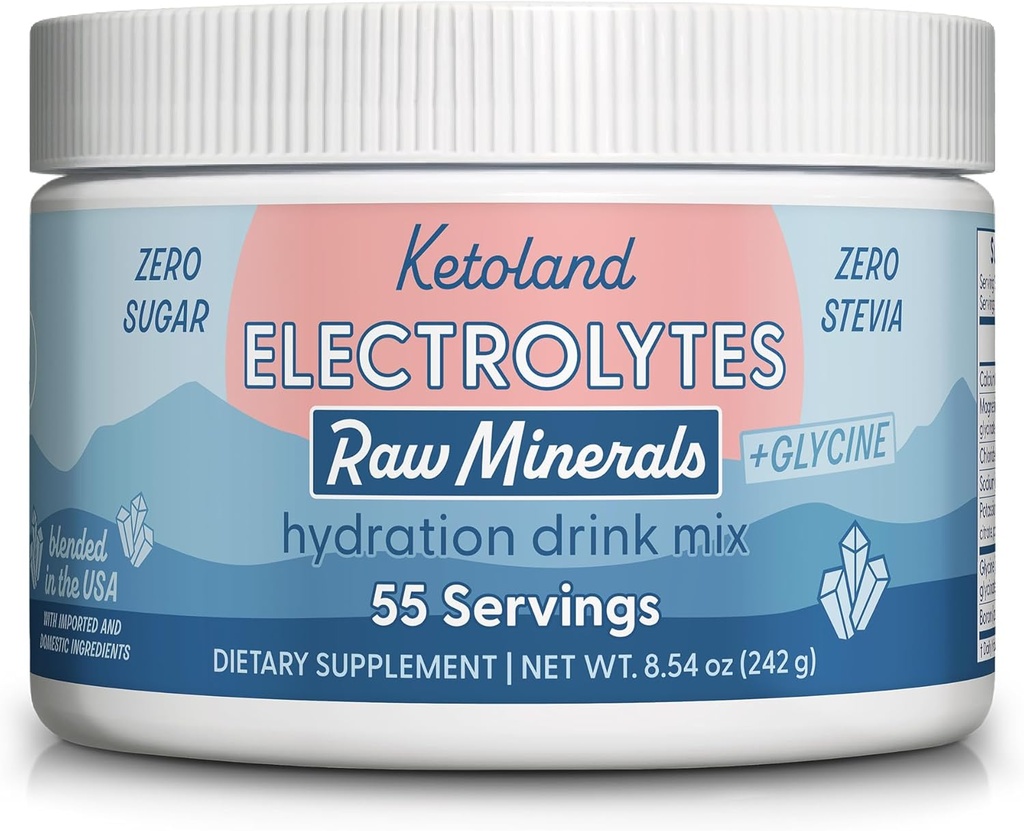 Raw Minerals + Glycine | Unflavored Keto Electrolytes Toz | No Sugar, Stevia, or Fillers