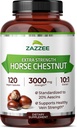 Zazzee Extra Strength Horse Chestnut 10:1 Ekstraksiyon, 3000 mg Güçlü,% 20 Aescins, 4 Ay Supply, 120 Vegan Capsules, Interd and Standardized 10X Extract, All- Natural, Non-GMO, Made in the USA